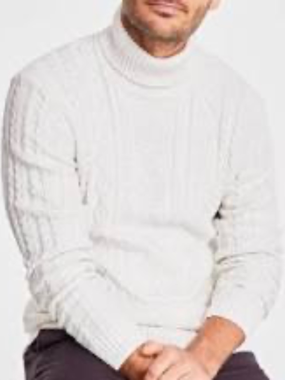 NWT Tasso Elba Mens Ribbed Trim Long Sleeve Turtleneck